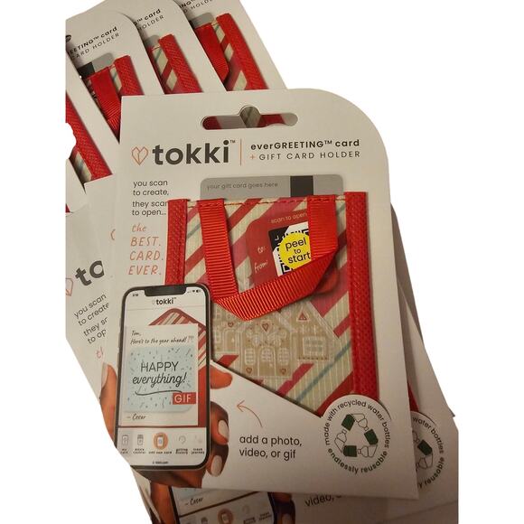 12 Tokki Reusable Gift Card Holder Mini Bag + Digital EverGREETING Card - Picture 2 of 3